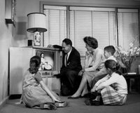 Family Bonding Moments Poster Print - Parents and Children Watching Television