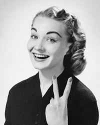 Portrait of a Young Woman Laughing Poster Print