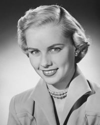 Portrait of a young woman smiling poster print