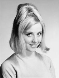 Portrait of a young woman smiling poster print, uplifting decor.