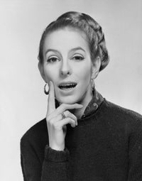 Portrait of a young woman with her hand on her chin poster print.