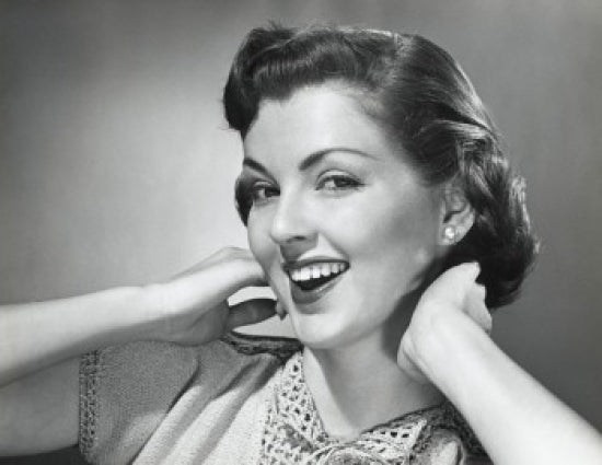 Portrait of a Young Woman Smiling Poster Print
