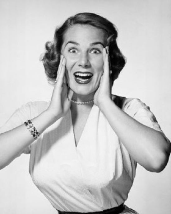 Surprised Young Woman Portrait Poster Print in multiple sizes