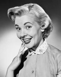 Portrait of a young woman smiling poster print showcasing joy and positivity.