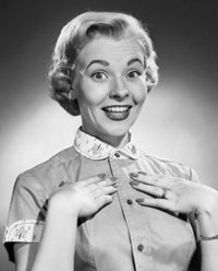 Studio portrait of a woman smiling, poster print