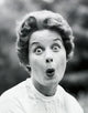 Portrait of a surprised young woman poster print