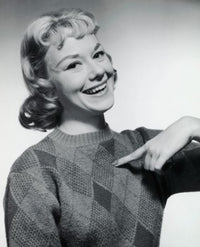 Portrait of a Young Woman Pointing to Herself Poster Print