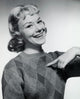 Portrait of a Young Woman Pointing to Herself Poster Print