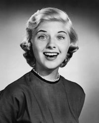 Portrait of a young woman smiling poster print