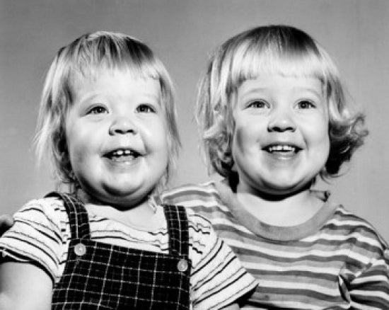 Portrait of Siblings Poster Print showcasing the bond of family.
