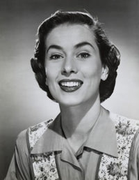 Portrait of a young woman smiling poster print