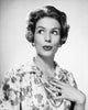 Surprised young woman close-up poster print, vibrant emotion artwork.