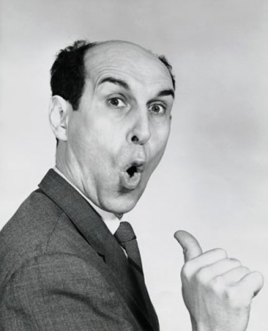 Surprised Businessman Portrait Poster Print - humorous art decor