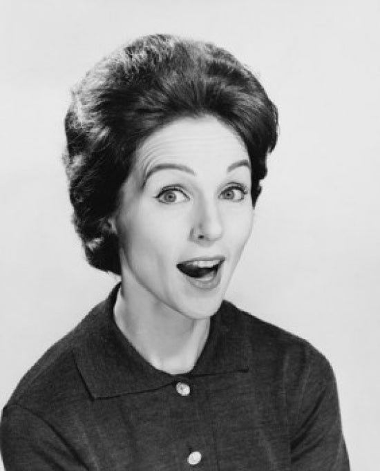 Poster print of a surprised mid-adult woman portrait
