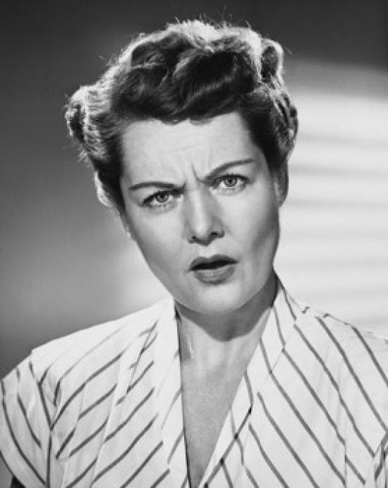 Frowning Woman Portrait Poster Print showcasing emotional expression.