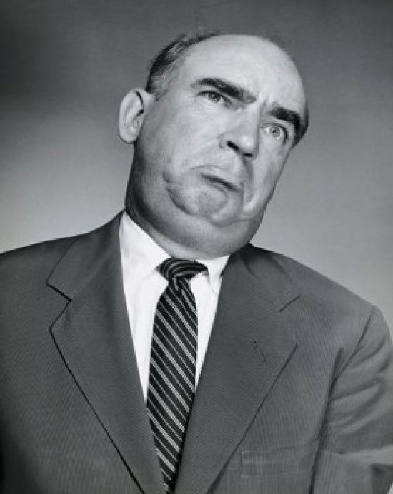 Close-up of a sad businessman poster print capturing emotion.