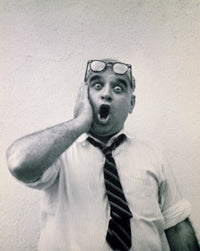 Portrait of a surprised senior man poster print