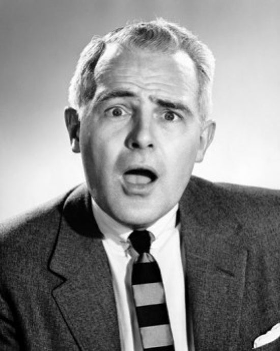 Surprised senior man poster print, capturing emotion and expression.