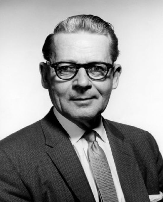 Studio portrait of a smiling businessman poster print