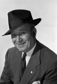 Studio portrait of a senior man wearing a hat, premium poster print.
