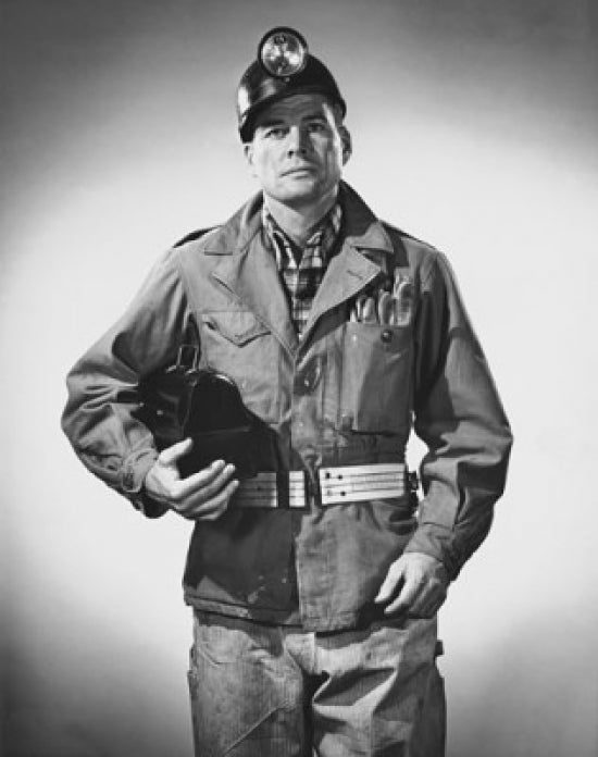 Miner Standing in Protective Workwear Poster Print