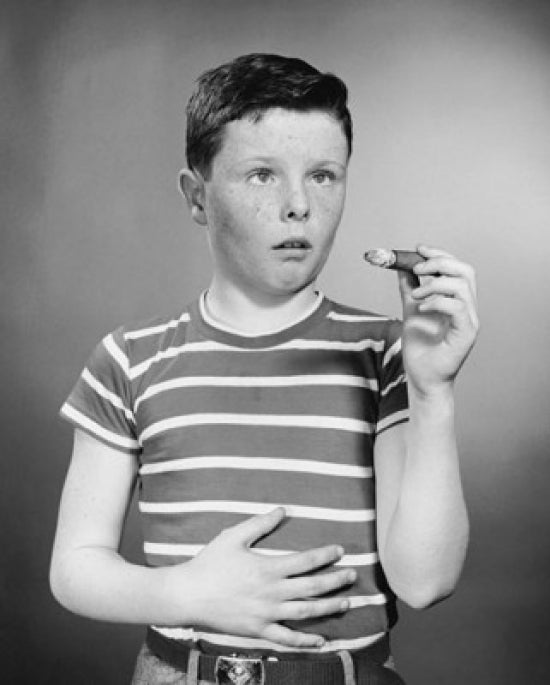 Boy Holding Cigar Poster Print - Colorful Artwork
