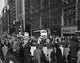 Crowd in a street at 42nd Street, Fifth Avenue, Manhattan poster print.