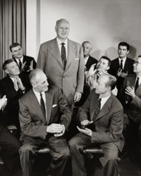 Group of Businessmen Applauding Colleague Poster Print