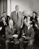 Group of Businessmen Applauding Colleague Poster Print
