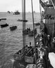 D-Day poster print featuring soldiers on a military ship in Normandy, June 6, 1944.