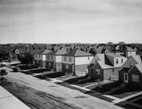 High angle view of houses in New York City poster print.