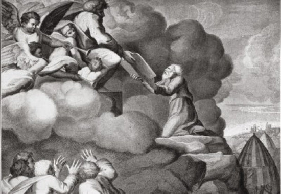 Moses on Mount Sinai with the Ten Commandments Poster Print