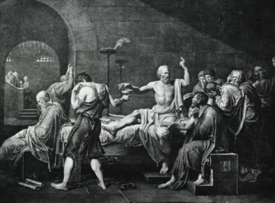 Death of Socrates Poster Print by Jacques Louis David, featuring classic art