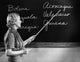 Side profile of a female teacher teaching in the classroom poster print.
