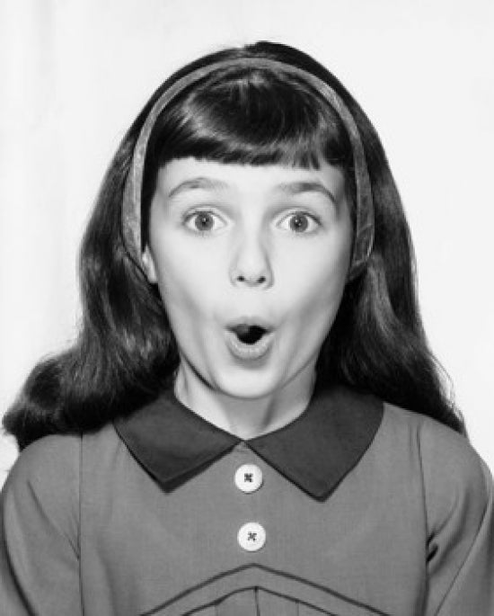 Surprised Girl Poster Print showcasing a whimsical expression.
