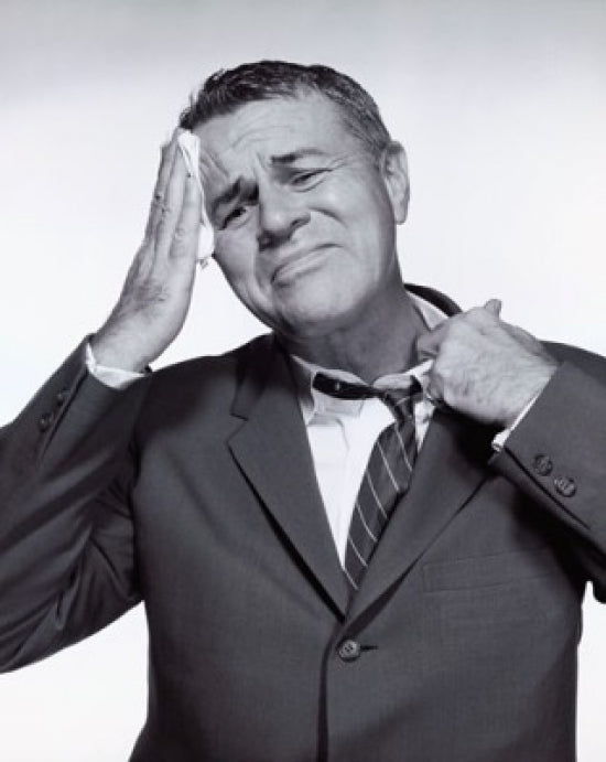 Mature Man Wiping His Forehead Poster Print