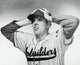 Close-up poster print of a baseball player with hands on head