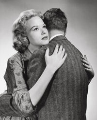 Young couple embracing each other poster print, romantic wall art.