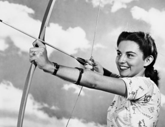 Young Woman Aiming a Bow and Arrow Poster Print
