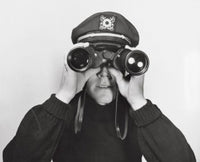 Sailor Looking Through Binoculars Poster Print showcasing nautical themes
