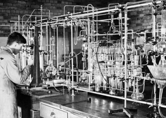 Scientist conducting research in a laboratory poster print