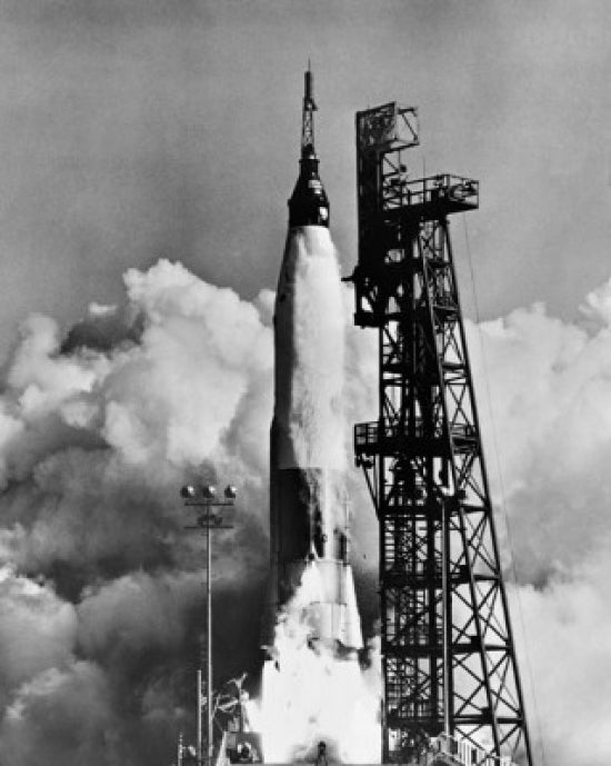 Mercury-Atlas 6 spacecraft launch poster print from Cape Canaveral, 1962.