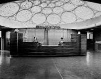 S.C. Johnson and Son Inc. Reception Desk Poster Print showcasing modern architecture.