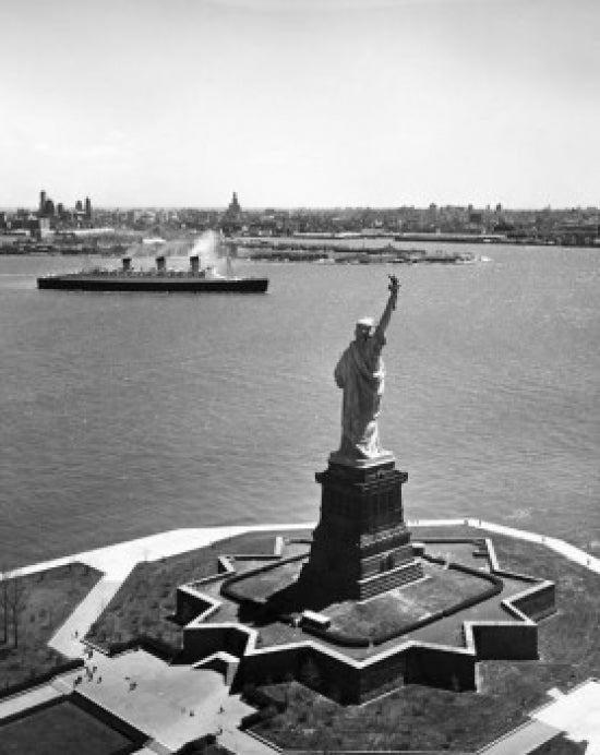 High angle view of the Statue of Liberty poster print.