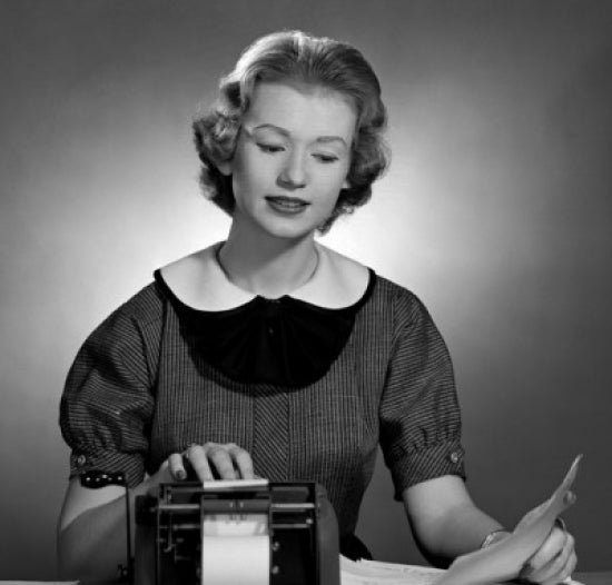 Secretary Sending Telegram Poster Print - Vintage Communication Art