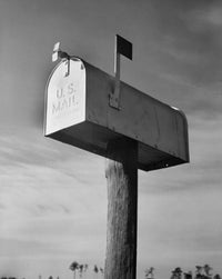 Low Angle View of a Mailbox Poster Print showcasing unique perspective
