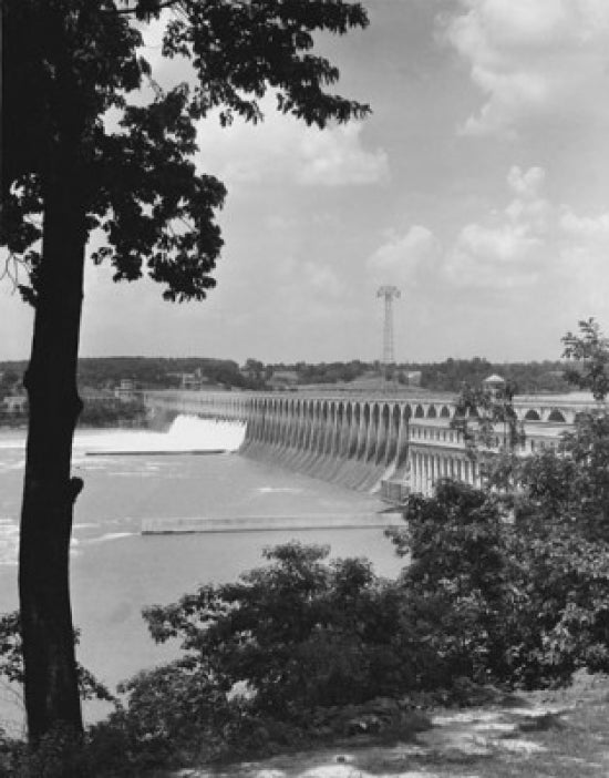 Hydroelectric Power Station on a river at Wilson Dam in Alabama, USA poster print.