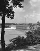 Hydroelectric Power Station on a river at Wilson Dam in Alabama, USA poster print.