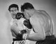 Boxing Match Poster Print featuring two mid adult men in action.