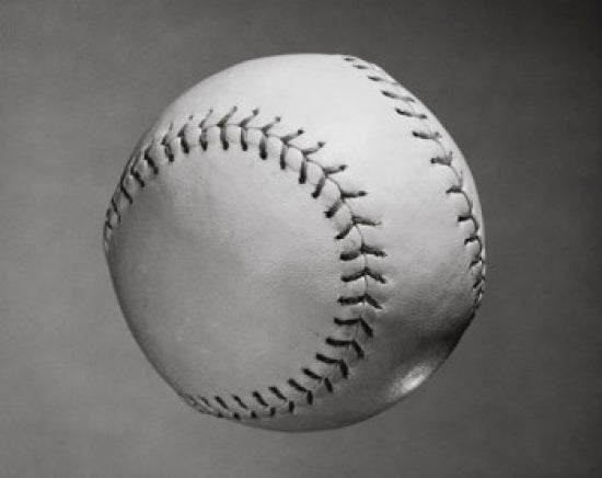 Close-up of a baseball poster print showcasing intricate details.